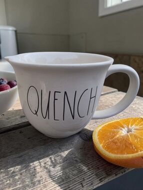 Rae Dunn 'QUENCH' Ceramic Wide Mouth Pitcher